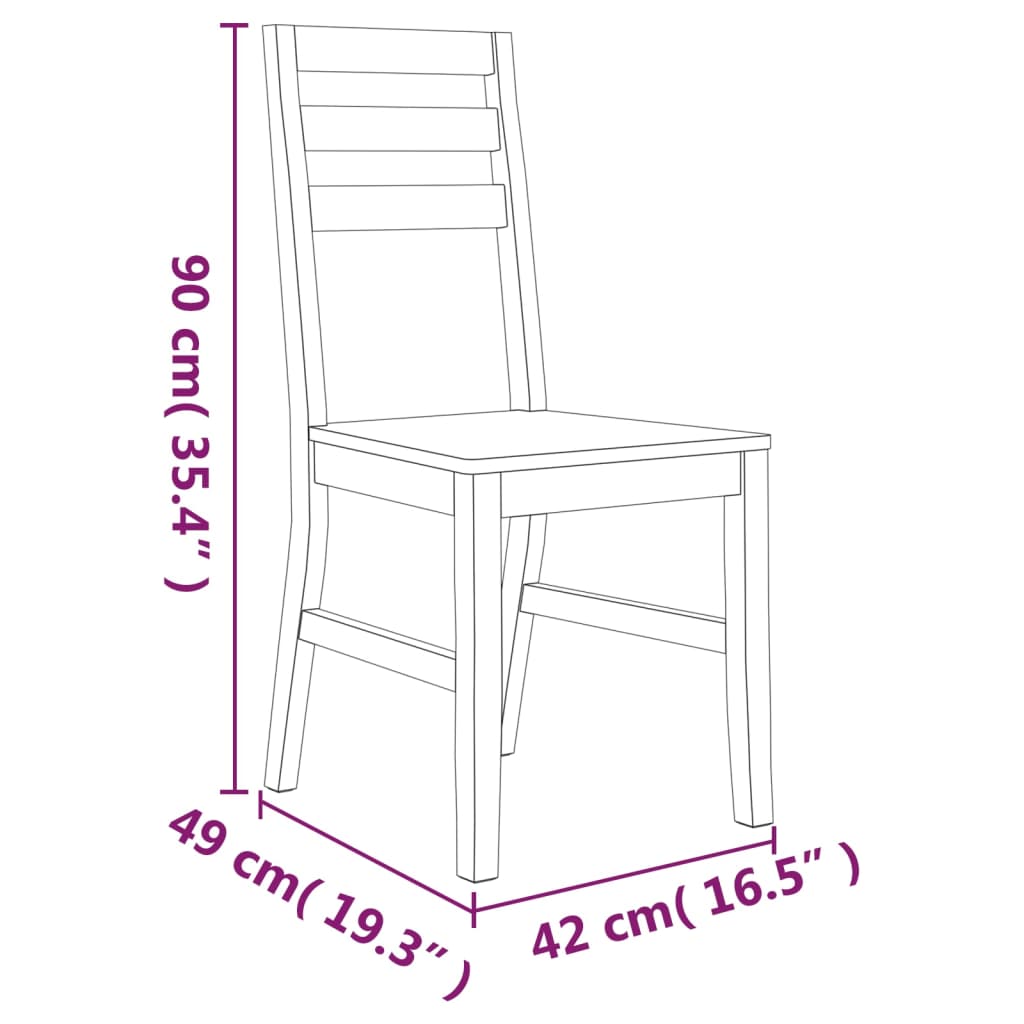 vidaXL Krzesła stołowe, 2 szt., lite drewno akacjowe