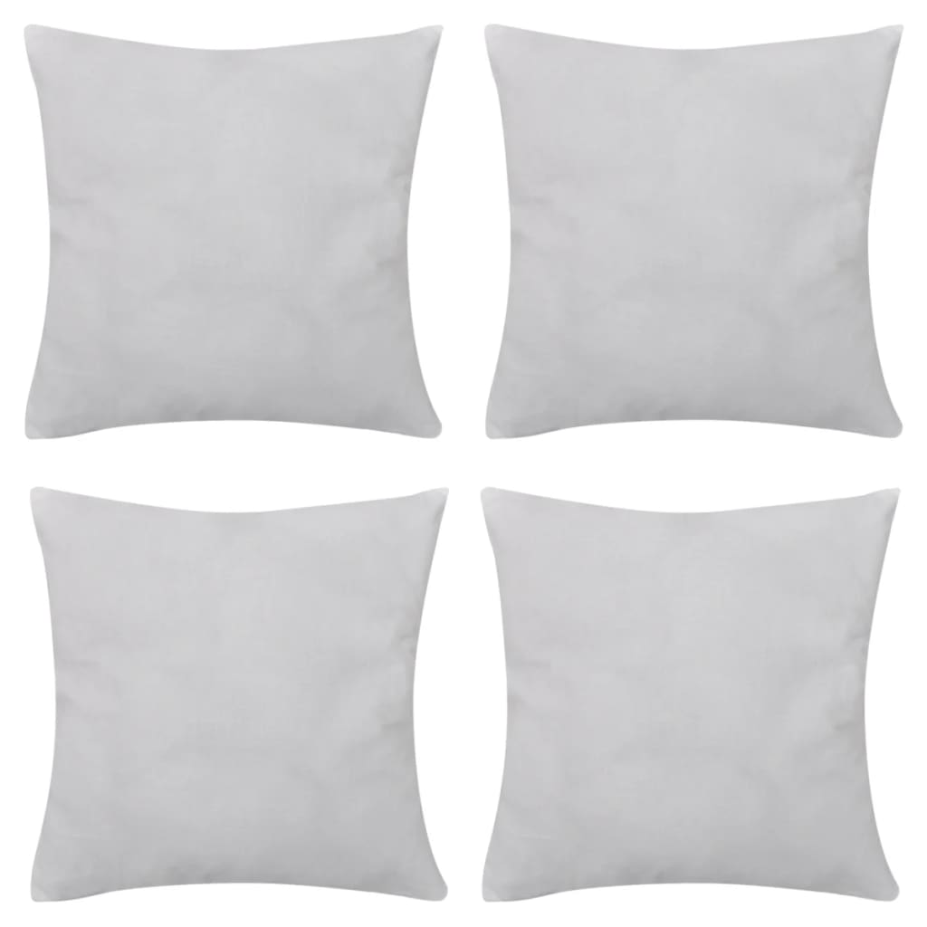 4 Białe bawełniane poszewki na poduszki 50 x 50 cm
