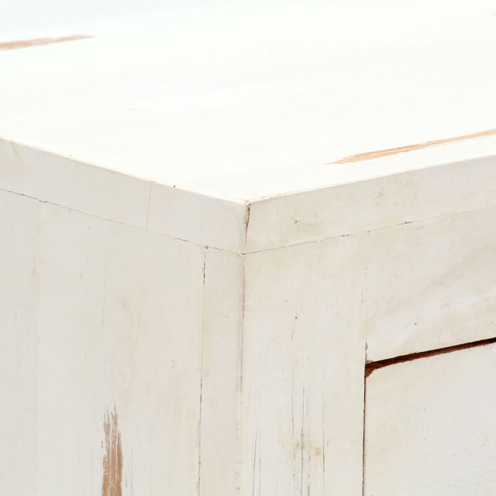 vidaXL Komoda, biała, 58 x 30 x 75 cm, lite drewno akacjowe