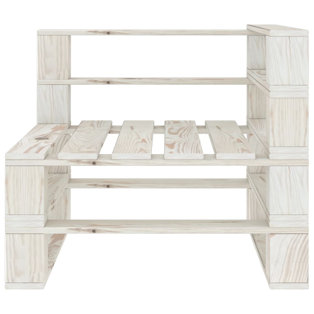 vidaXL Ogrodowa sofa 2-osobowa z palet, drewniana, biała