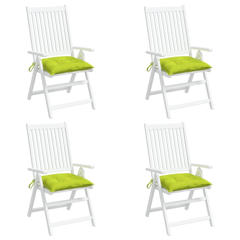 vidaXL Poduszki na krzesła, 4 szt., jasnozielone, 40x40x7 cm, tkanina