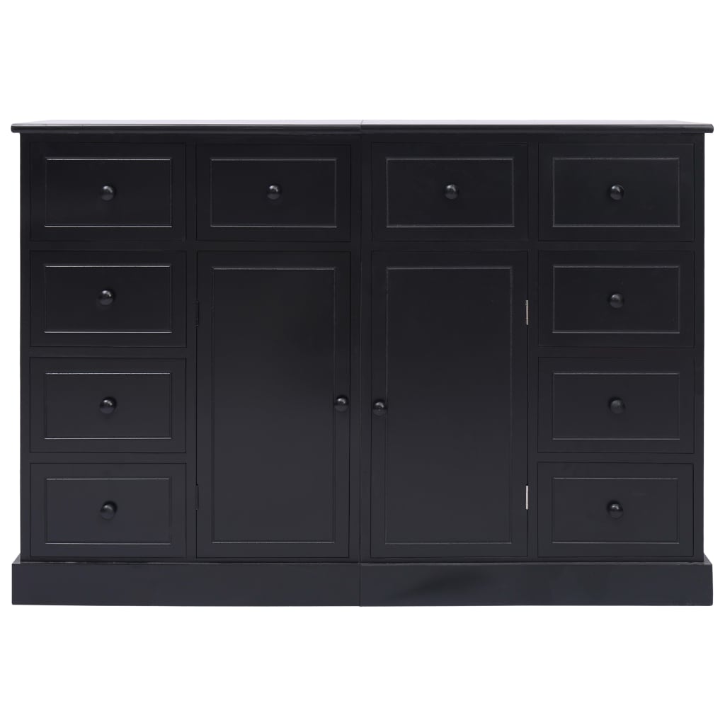 vidaXL Komoda z 10 szufladami, czarna, 113 x 30 x 79 cm, drewniana