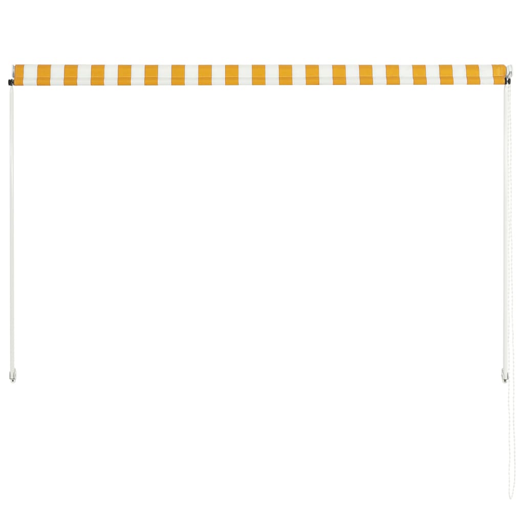 vidaXL Markiza zwijana, 200 x 150 cm, żółto-biała