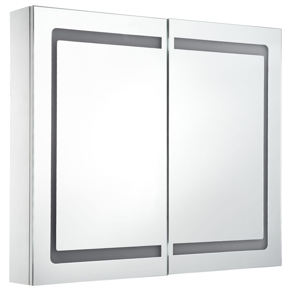 vidaXL Szafka łazienkowa z lustrem i LED, 80 x 12,2 x 68 cm