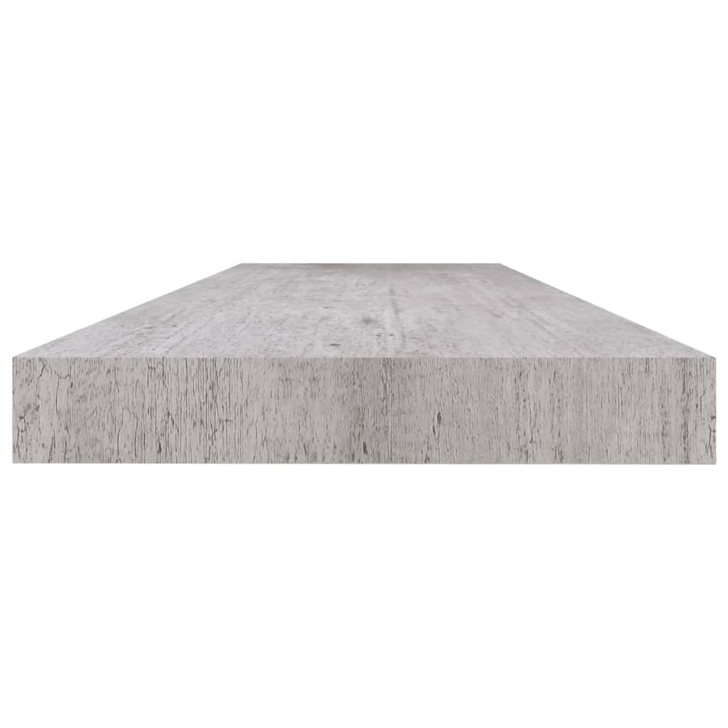 vidaXL Półki ścienne, 4 szt., szarość betonu, 120 x 23,5 x 3,8 cm, MDF