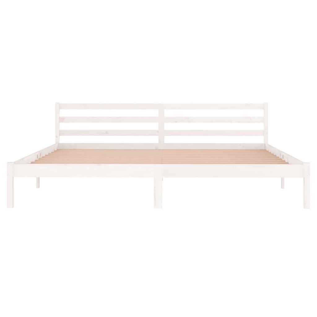 vidaXL Rama łóżka, lite drewno sosnowe, 200x200 cm, białe