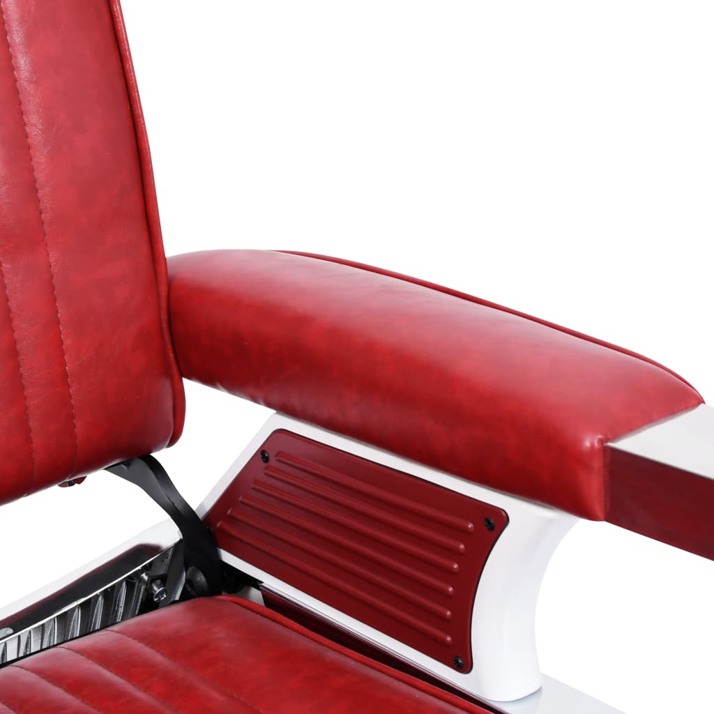 vidaXL Fotel barberski, czerwony, 68x69x116 cm, sztuczna skóra