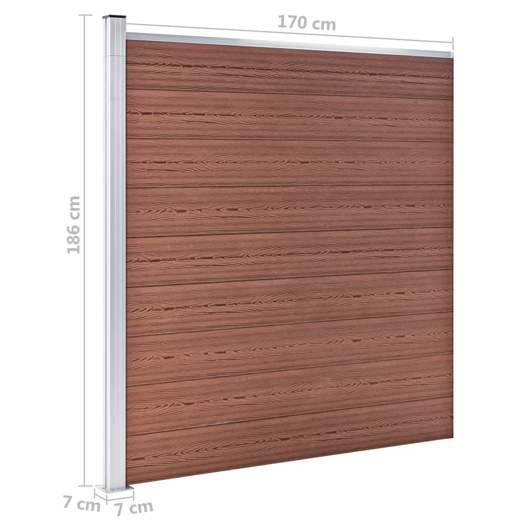 vidaXL Ogrodzenie WPC, 2 panele kwadratowe, 1 skośny 446x186 cm, szare