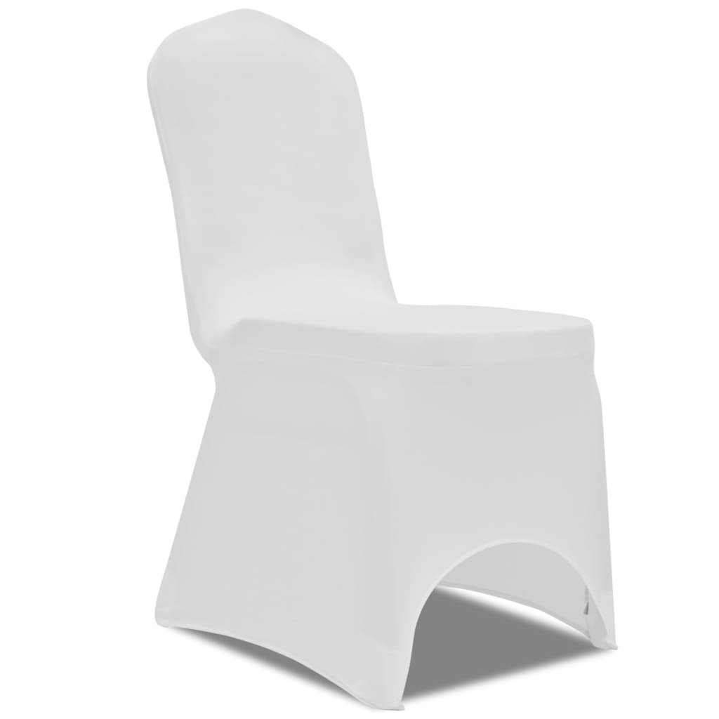 vidaXL Elastyczne pokrowce na krzesła, białe, 24 szt.