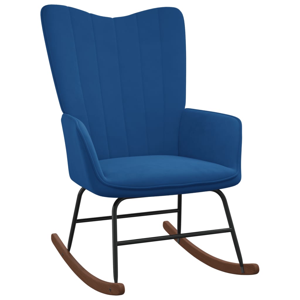 vidaXL Fotel bujany, niebieski, tapicerowany aksamitem