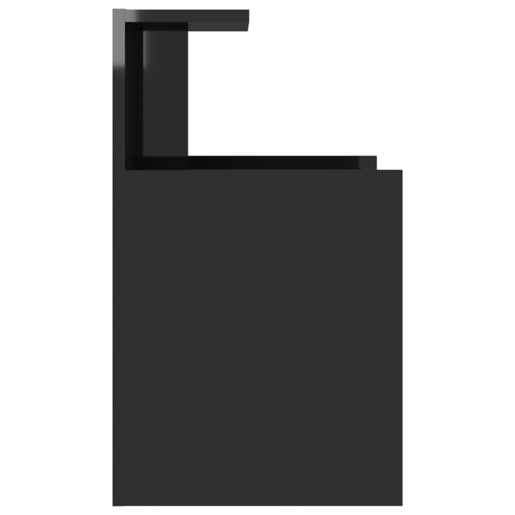 vidaXL Szafka nocna, czarna, wysoki połysk, 40x35x60 cm, płyta wiórowa