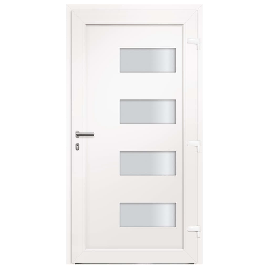 vidaXL Drzwi zewnętrzne, aluminium i PVC, białe, 100x200 cm