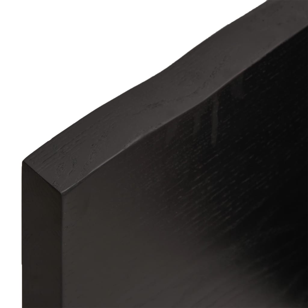 vidaXL Półka, ciemnobrązowa, 40x10x4 cm, wykończone lite drewno dębowe