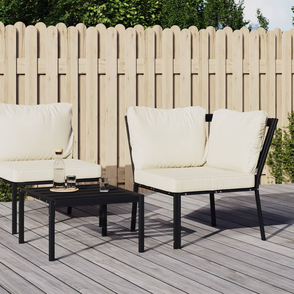 vidaXL Krzesło ogrodowe z piaskowymi poduszkami, 76x76x79 cm, stal