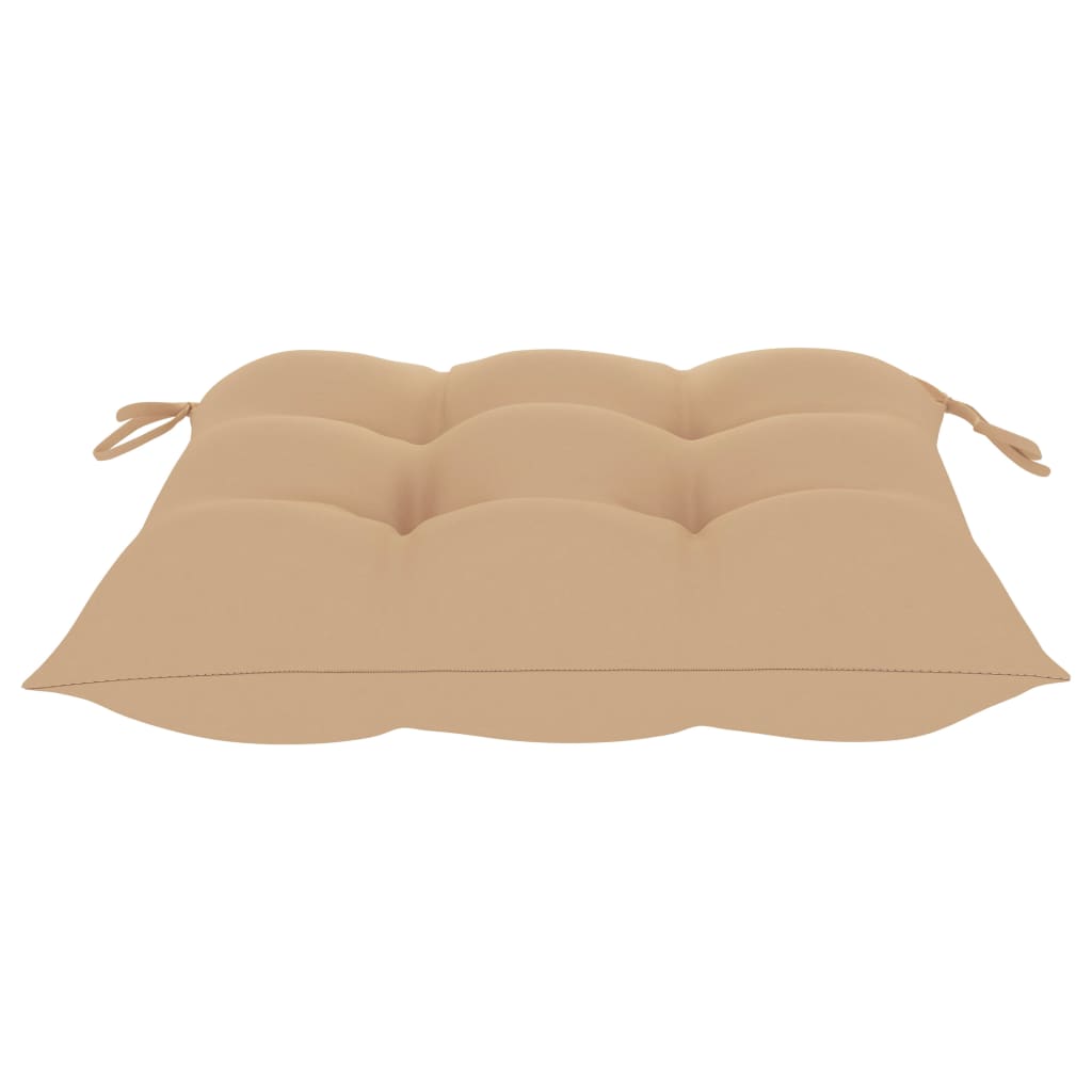 vidaXL 3-cz. zestaw mebli bistro, beżowe poduszki, drewno tekowe