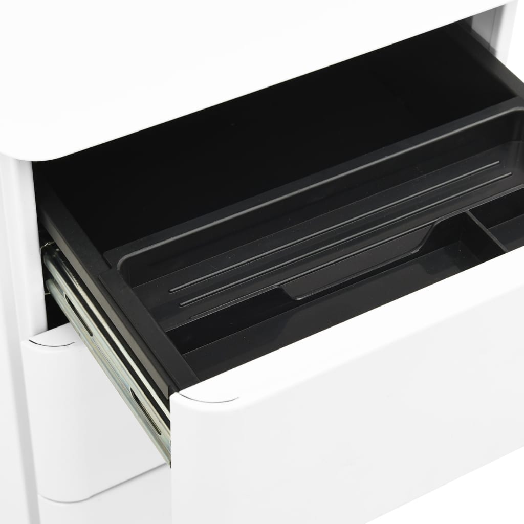 vidaXL Mobilna szafka kartotekowa, biała, 30x45x59 cm, stalowa
