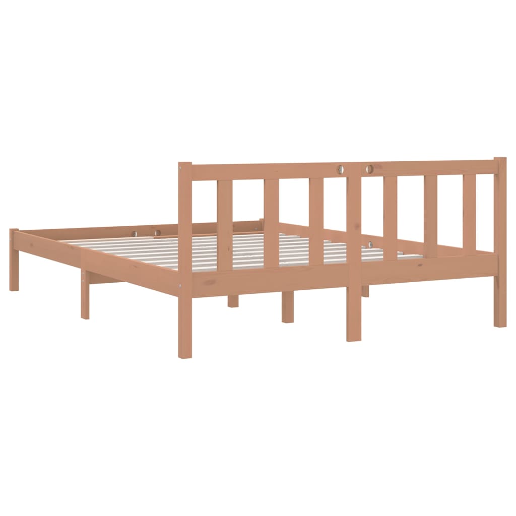 vidaXL Rama łóżka, miodowy brąz, lite drewno sosnowe, 150x200 cm