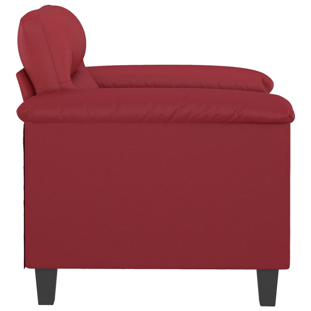 vidaXL Fotel, winna czerwień, 60 cm, obity sztuczną skórą
