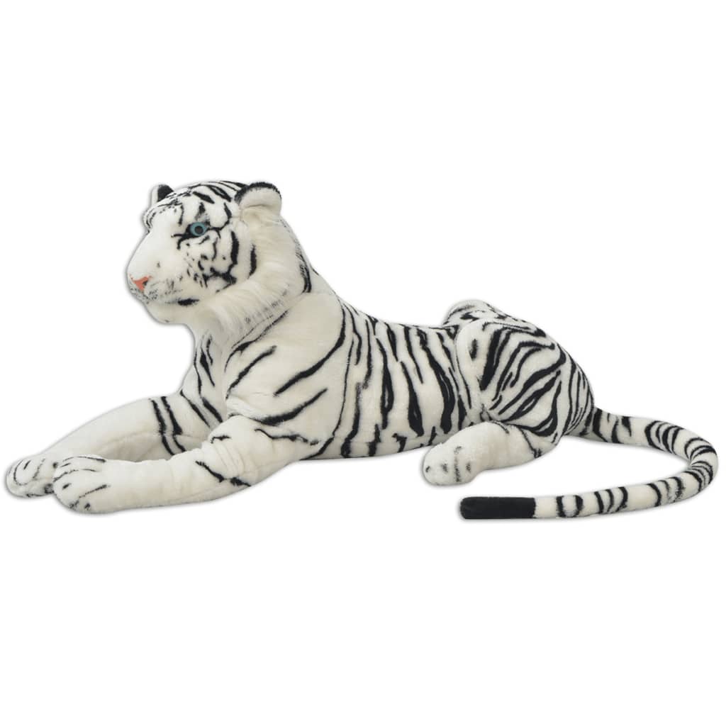 vidaXL Pluszowy tygrys XXL, biały