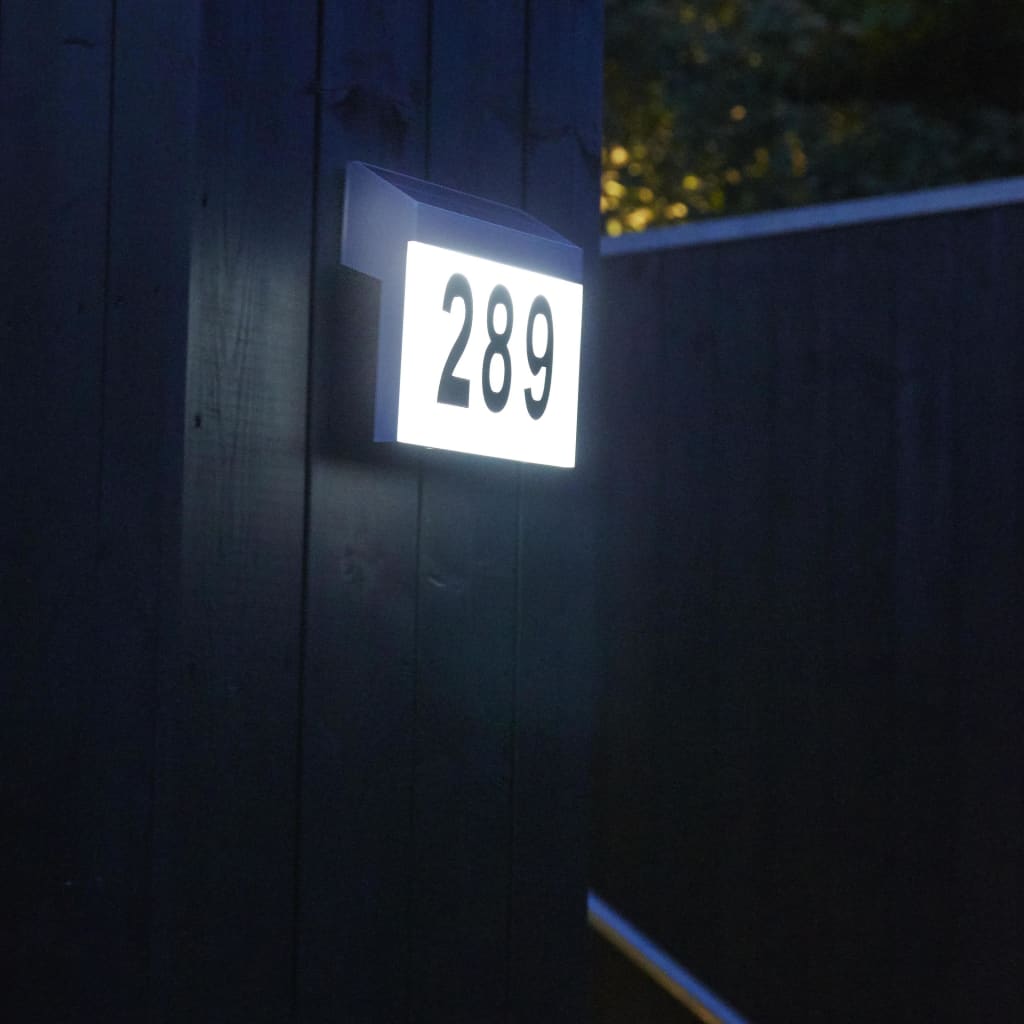 Luxbright Solarny kinkiet LED z numerem domu, Cornwall, biały, 34106