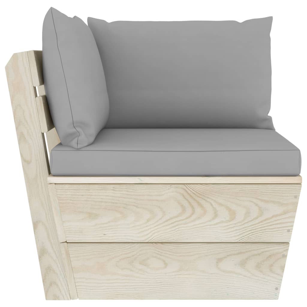 vidaXL Ogrodowa sofa 2-osobowa z palet, z poduszkami, drewno świerkowe