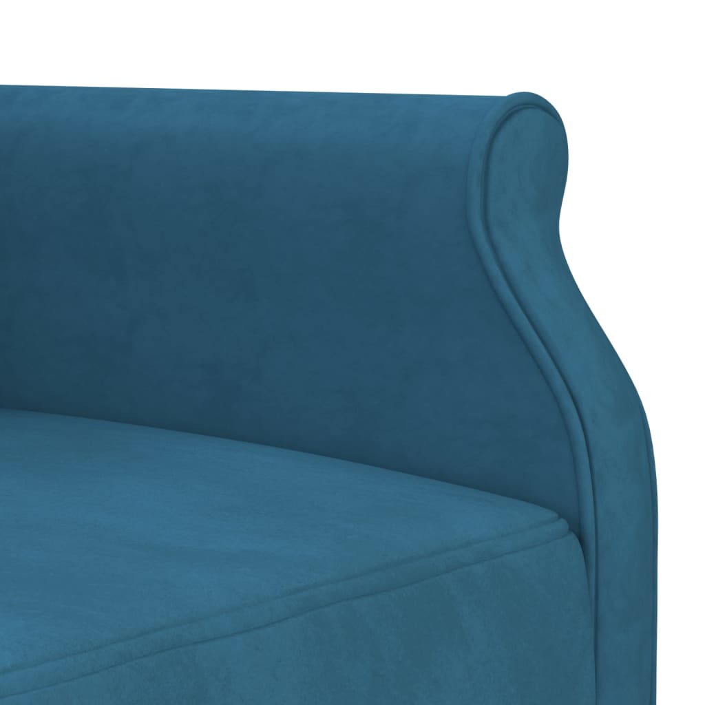 vidaXL Sofa rozkładana L, niebieska, 271x140x70 cm, aksamit