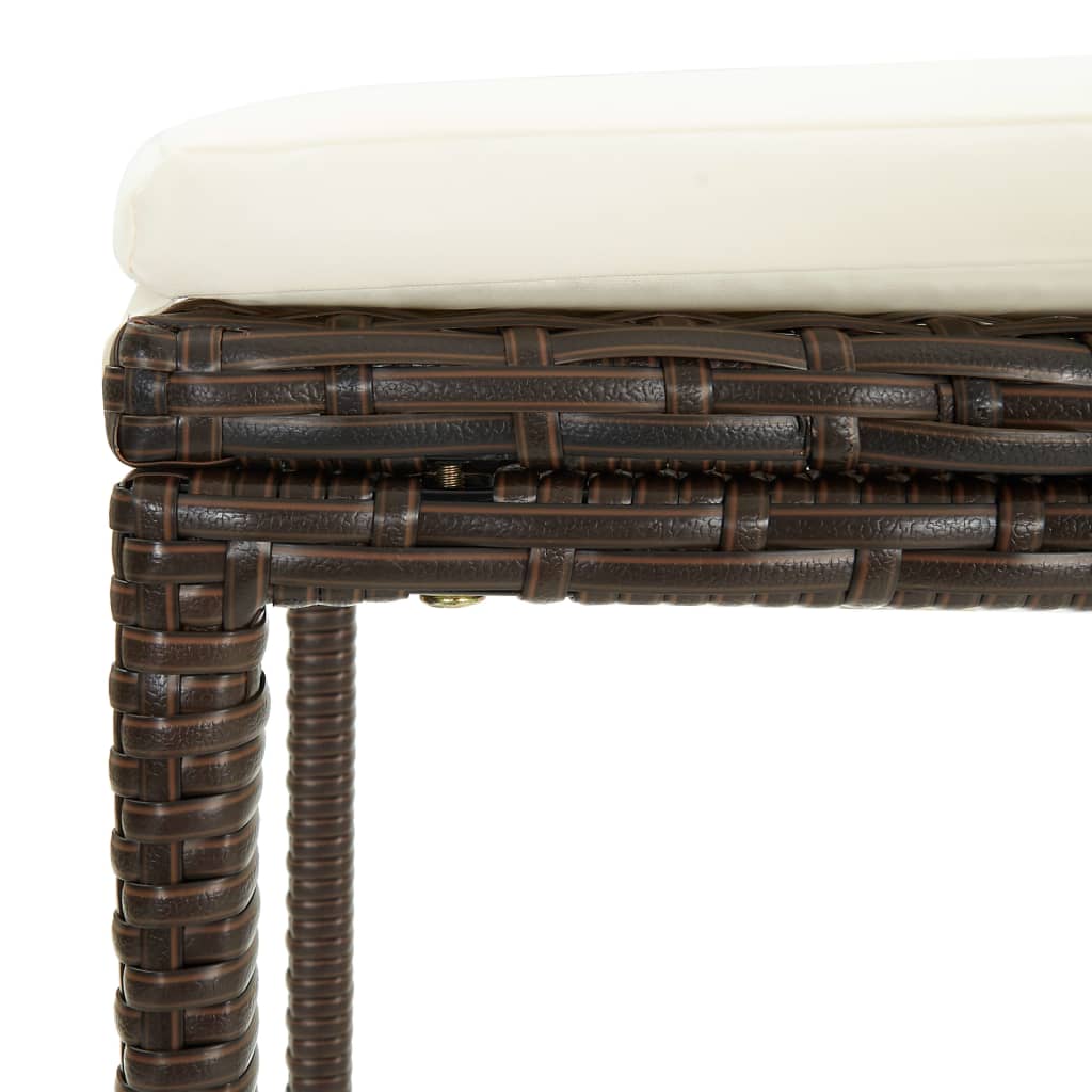 vidaXL 3-cz. zestaw mebli barowych, z poduszkami, rattan PE, brązowy