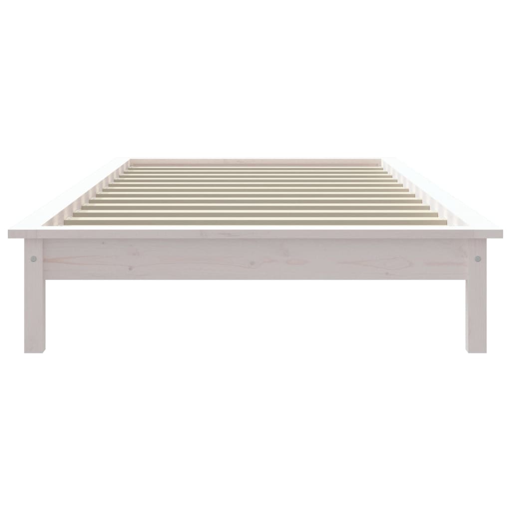 vidaXL Rama łóżka, biała, 90 x 200 cm, lite drewno sosnowe