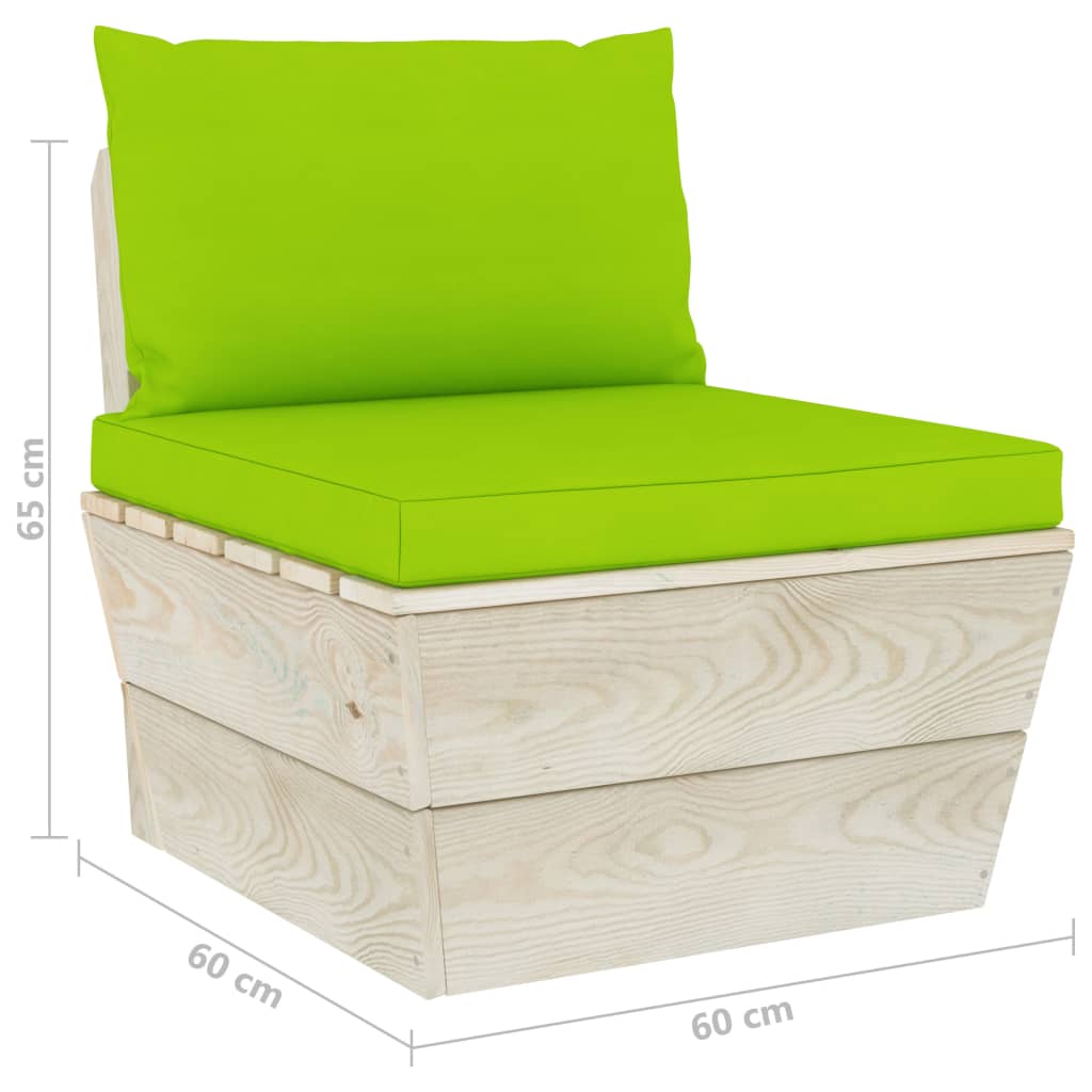vidaXL 9-cz. ogrodowy zestaw wypoczynkowy z palet, poduszki, świerk