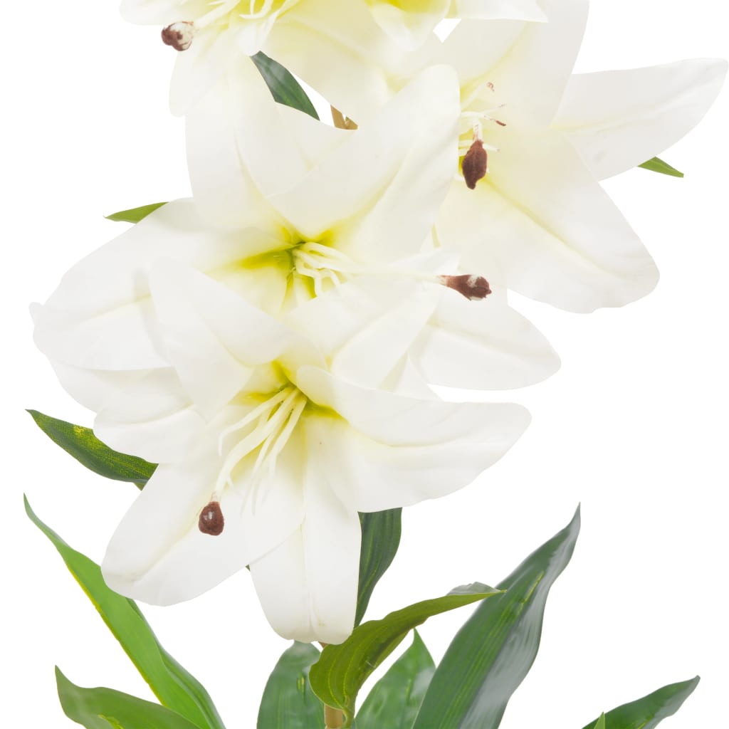 vidaXL Sztuczna lilia z doniczką, biały, 65 cm