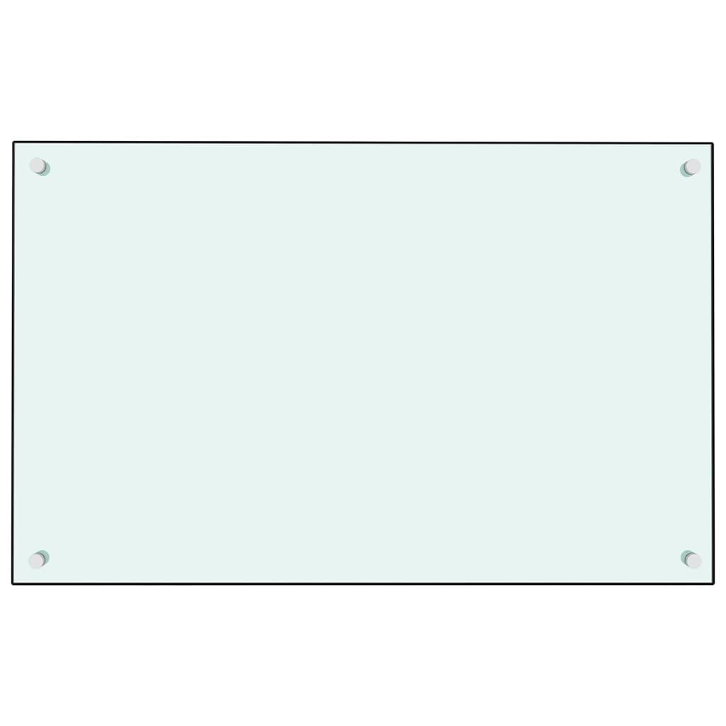 vidaXL Panel ochronny do kuchni, biały, 80x50 cm, szkło hartowane