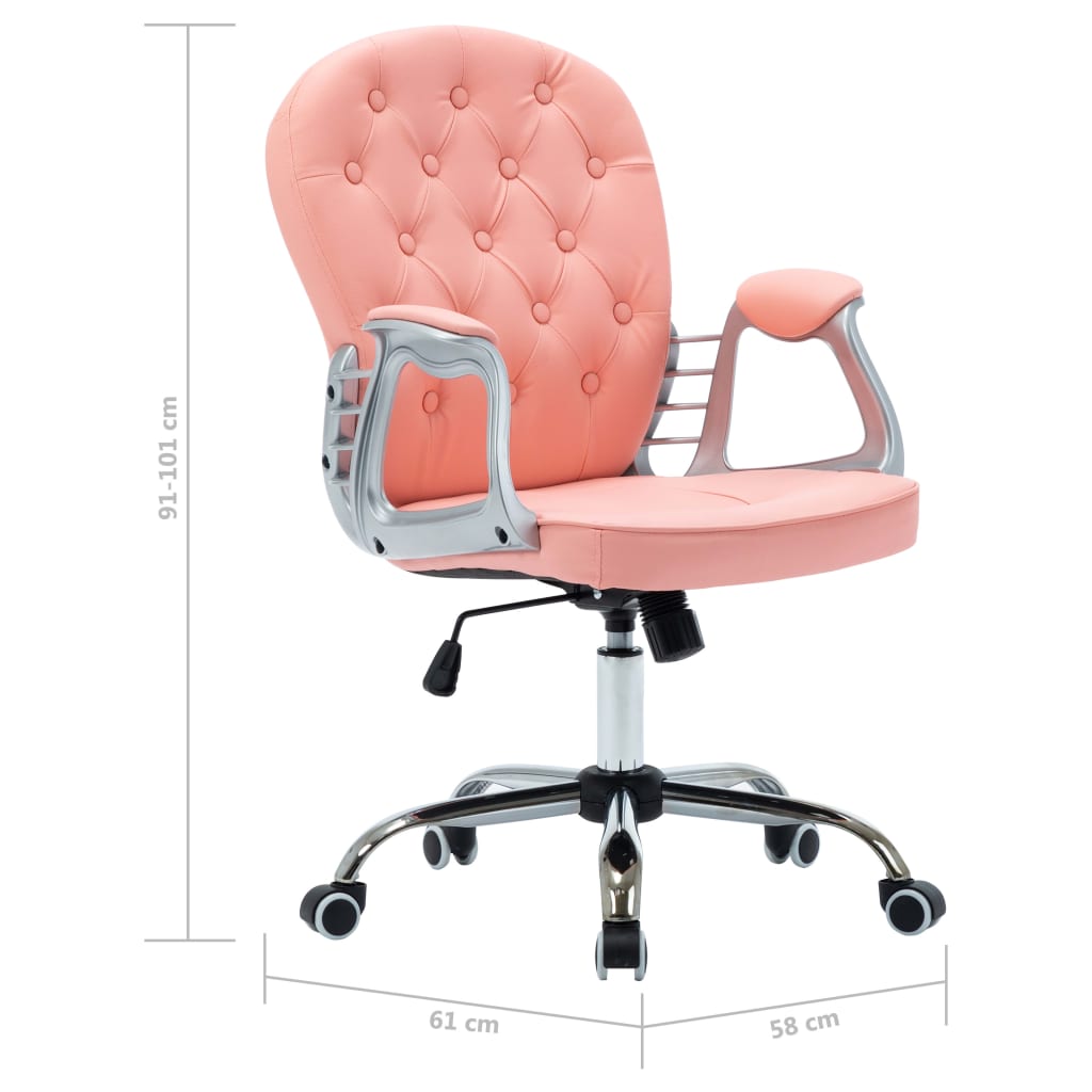 vidaXL Obrotowe krzesło biurowe, różowe, sztuczna skóra