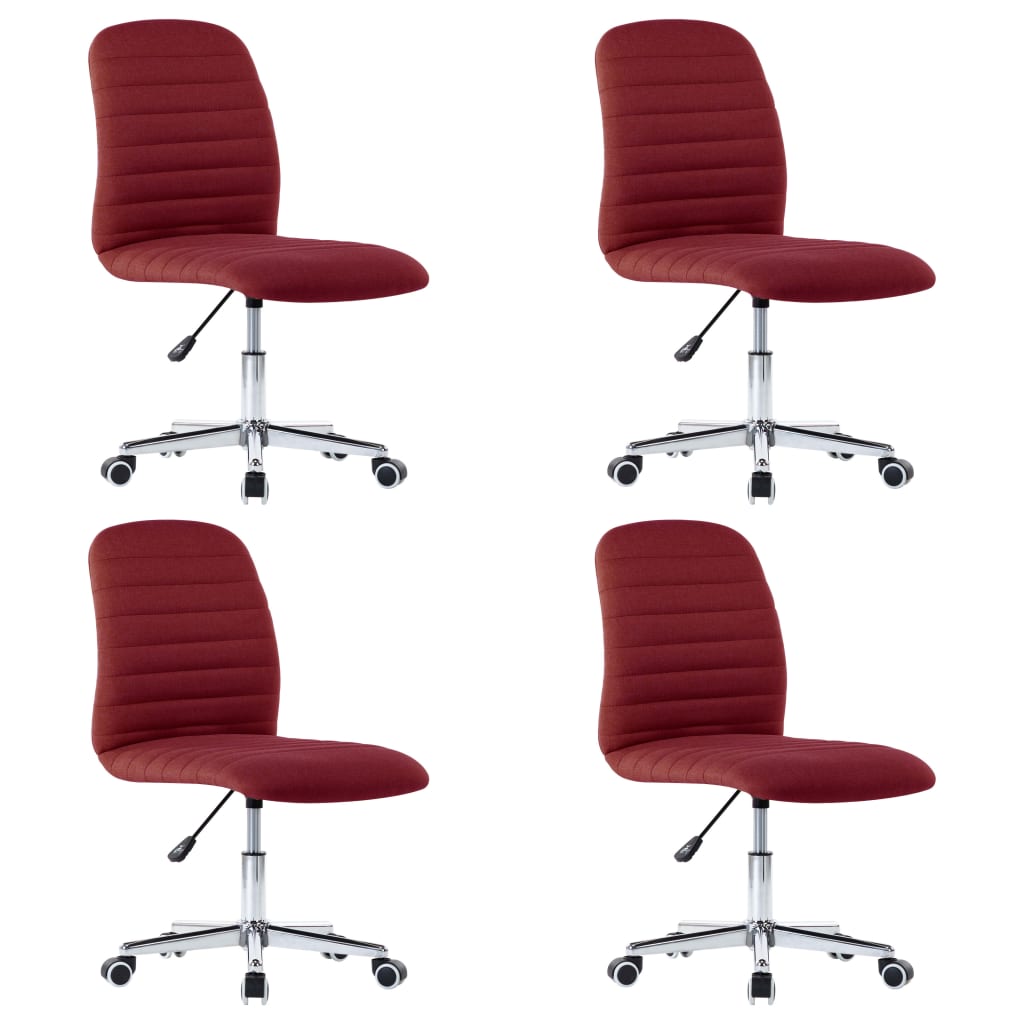 vidaXL Krzesła stołowe, 4 szt., winna czerwień, tapicerowane tkaniną