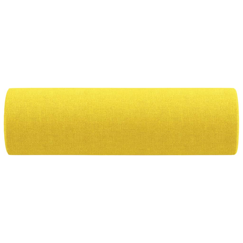 vidaXL Poduszki ozdobne, 2 szt., jasnożółty, Ø15x50 cm, tkanina
