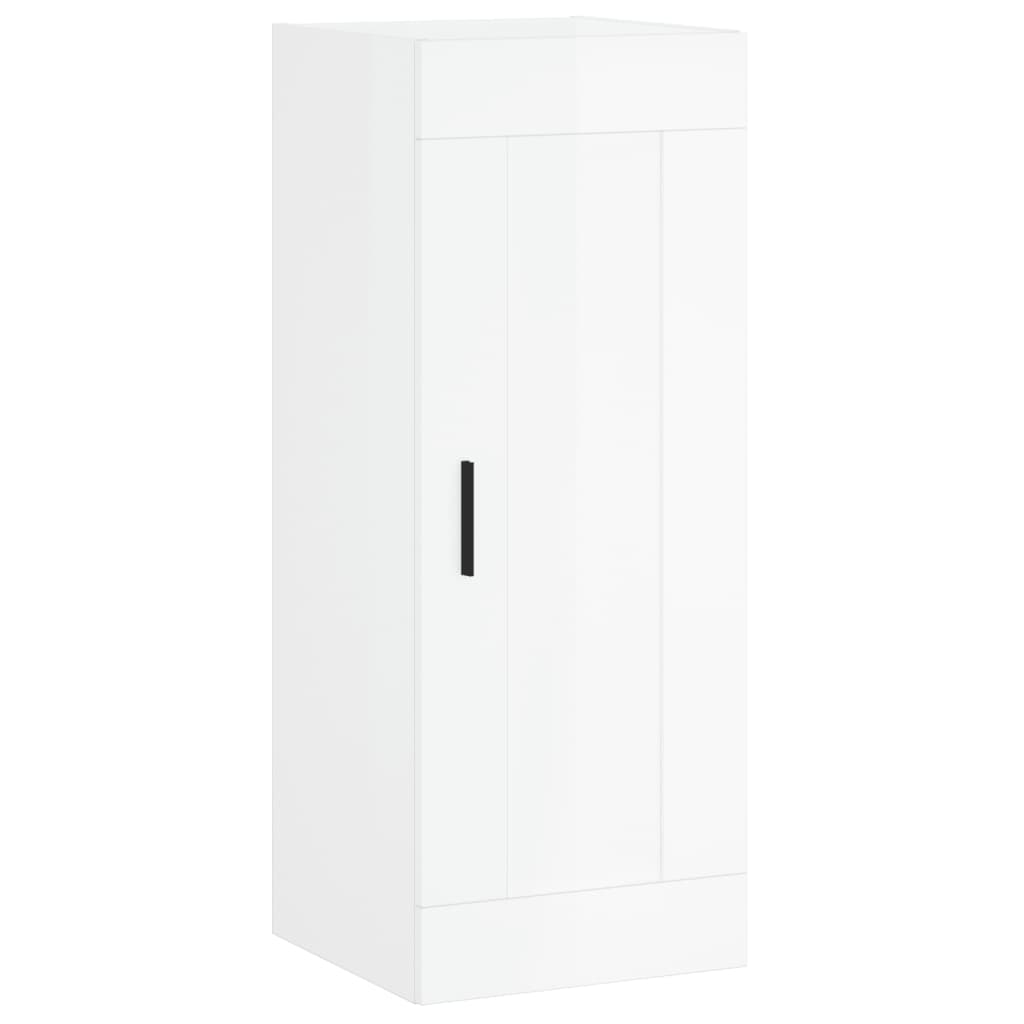 vidaXL Wysoka szafka, biała z wysokim połyskiem, 34,5x34x180 cm
