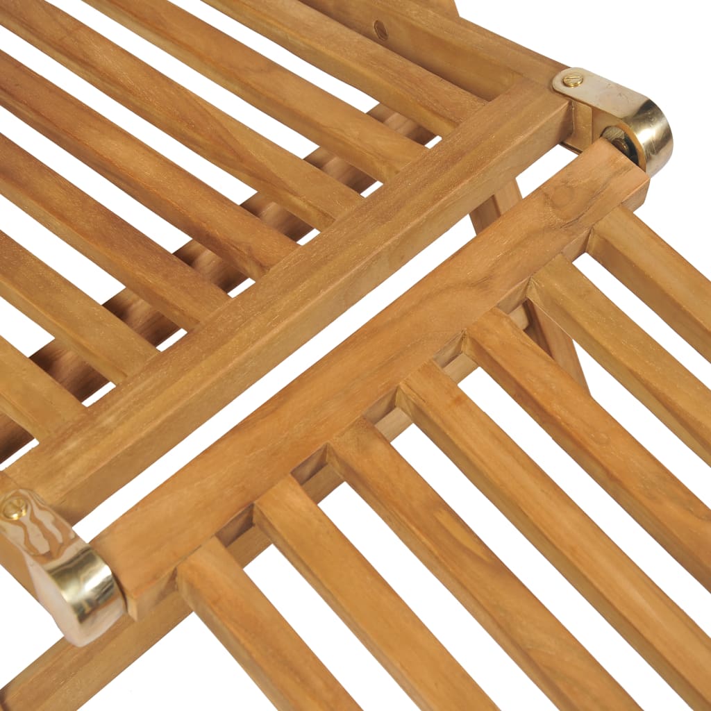 vidaXL Leżak tarasowy z podnóżkiem, lite drewno tekowe