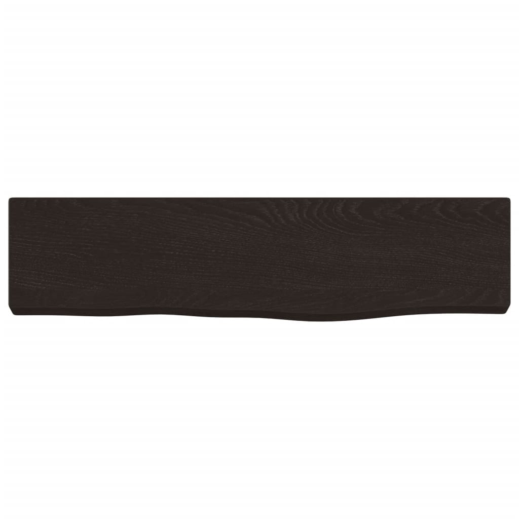 vidaXL Półka, ciemnobrązowa, 40x10x2 cm, wykończone lite drewno dębowe