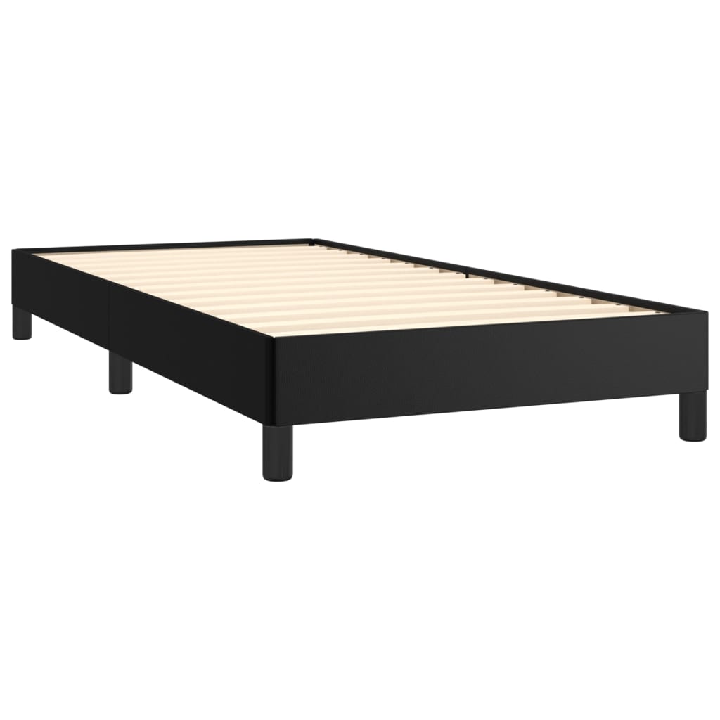 vidaXL Rama łóżka, czarna, obita sztuczną skórą, 80x200 cm