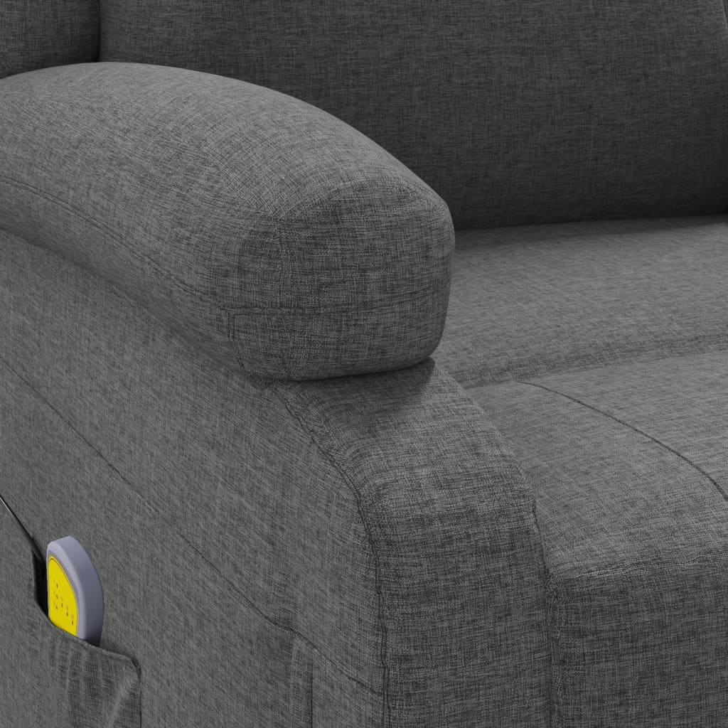 vidaXL Rozkładany fotel masujący, ciemnoszary, tkanina