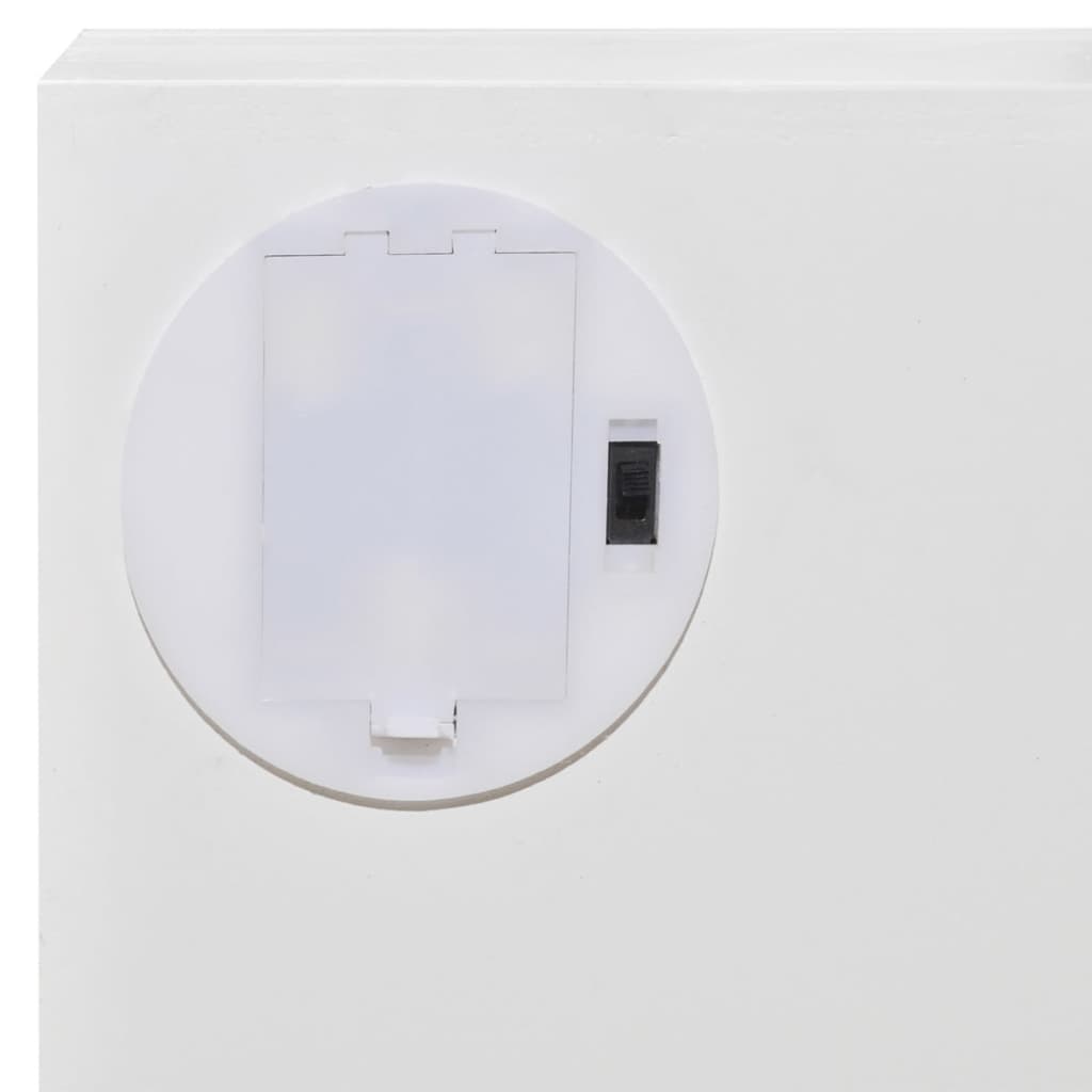 Biała toaletka na biżuterię z oświetleniem LED i lustrem