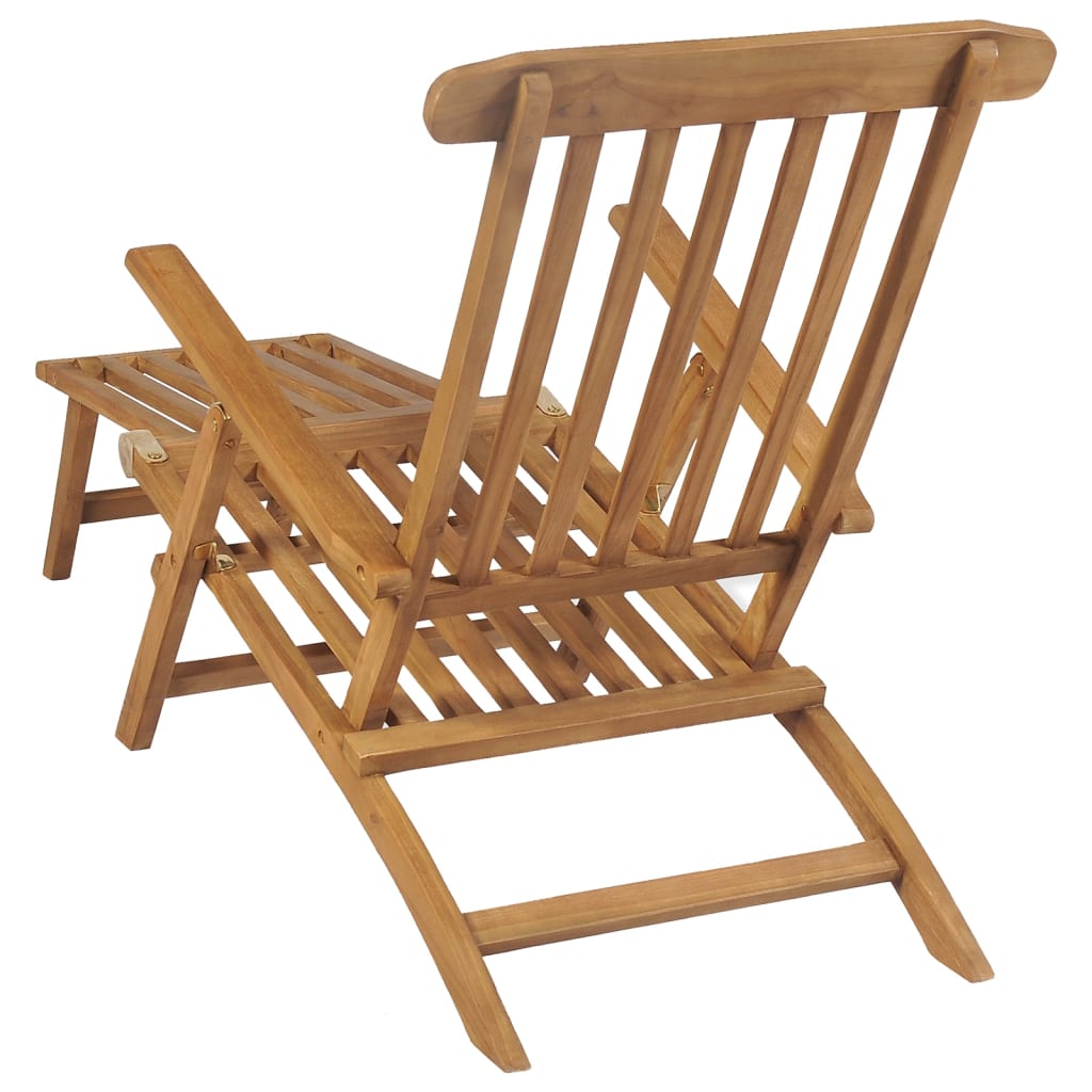 vidaXL Krzesła ogrodowe z podnóżkami, 2 szt., lite drewno tekowe