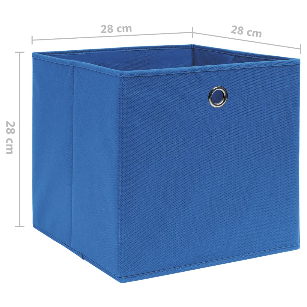vidaXL Pudełka z włókniny, 10 szt., 28x28x28 cm, niebieskie
