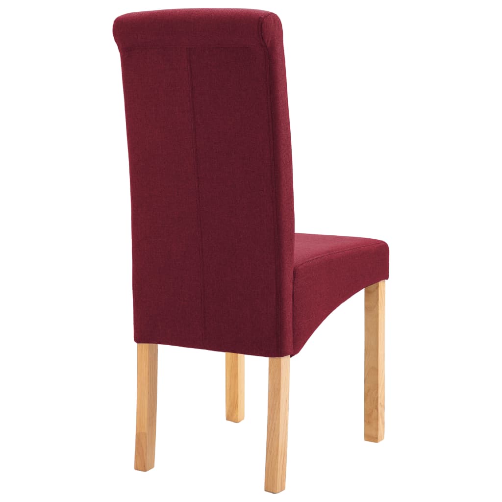 vidaXL Krzesła stołowe, 2 szt., czerwone, tapicerowane tkaniną