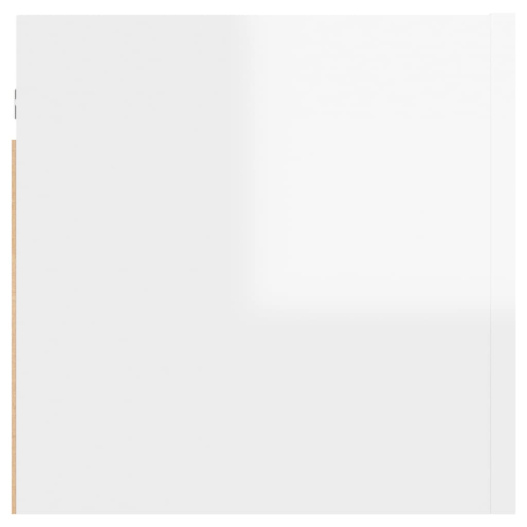 vidaXL Szafka nocna, wysoki połysk, biała, 30,5x30x30 cm, płyta