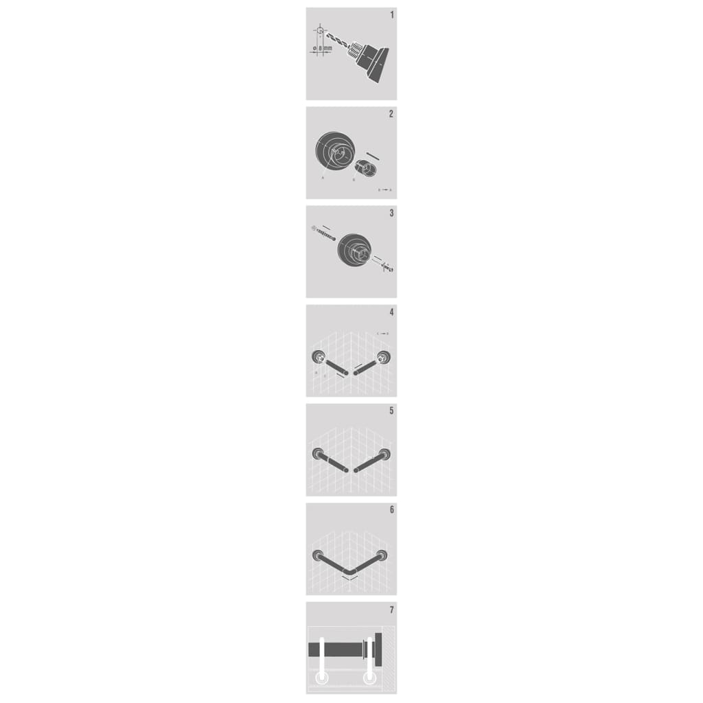 Sealskin Narożny drążek prysznicowy, 90x90 cm, biały