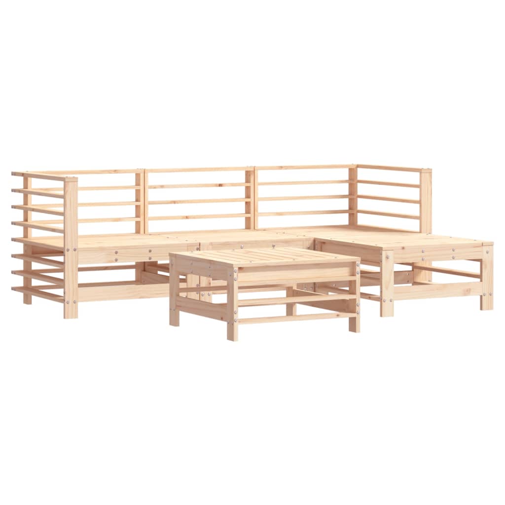 vidaXL 5-cz. zestaw wypoczynkowy do ogrodu, z poduszkami, lite drewno