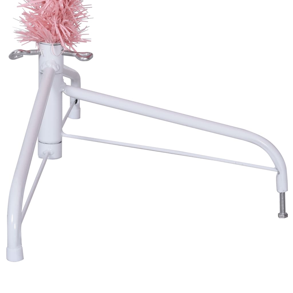 vidaXL Sztuczna choinka połówka ze stojakiem, różowa, 210 cm, PVC