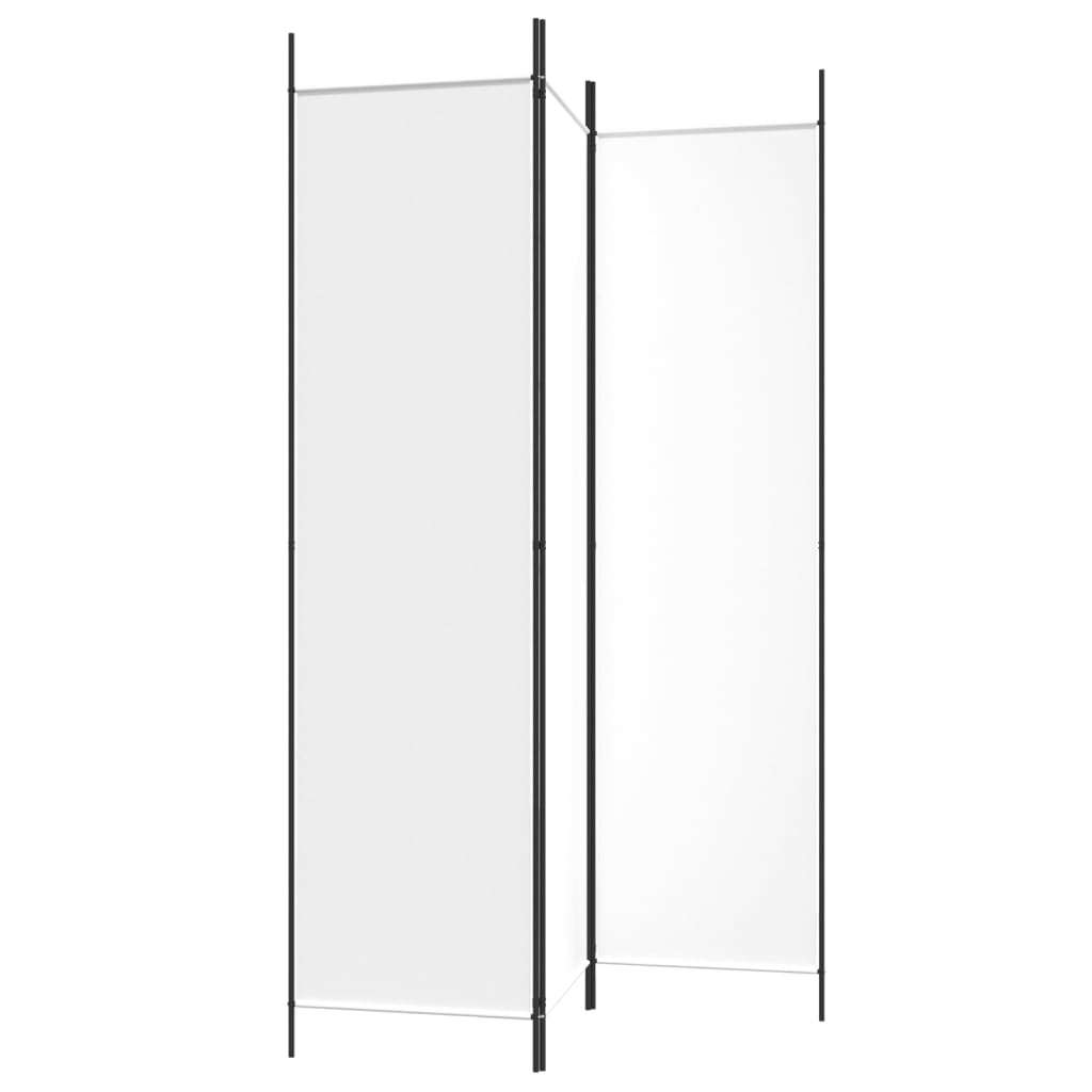 vidaXL Parawan 3-panelowy, biały,150x200 cm, tkanina