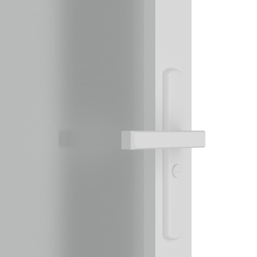 vidaXL Drzwi wewnętrzne, 83x201,5 cm, białe, matowe szkło i aluminium