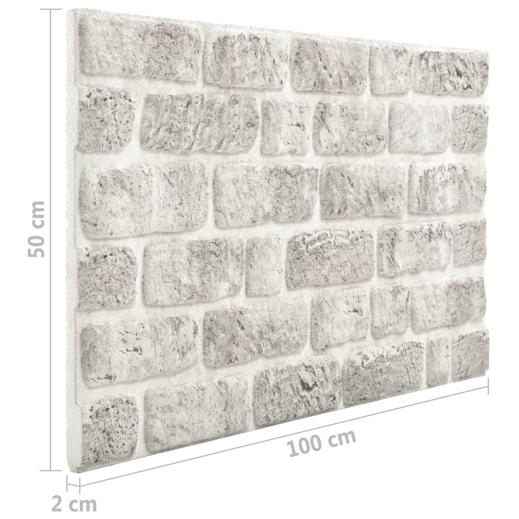 vidaXL Panele ścienne 3D, wzór jasnoszarej cegły, 11 szt., EPS